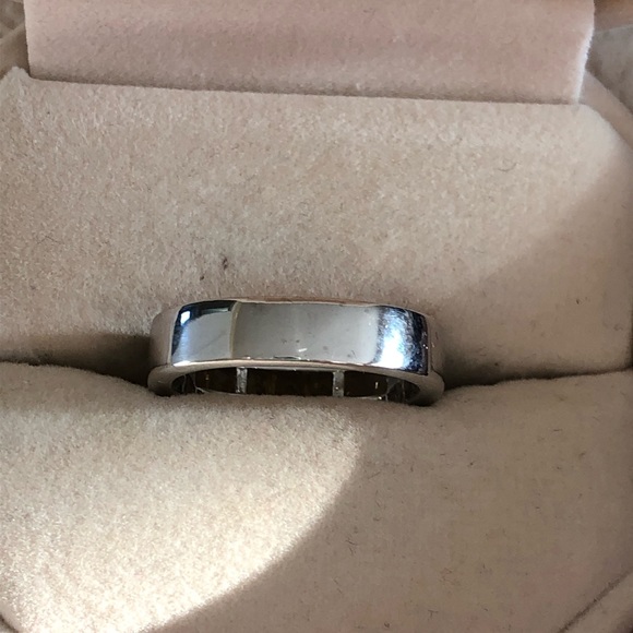 Sterling Silver Channel Set Citrine Band Ring - Picture 5 of 7